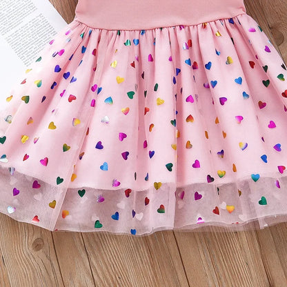 Kids Dresses for Girls Sohort Sleeve Unicorn Girls Sequins Costume Princess Dress Kids Daily Clothes