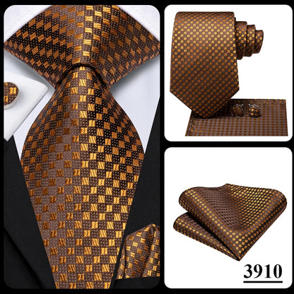 Hi-Tie Psialey Black Gold Silk Elegant Tie For Men Groom Wedding Men Necktie Pocket Square Cufflink Accessory Wholesale Designer