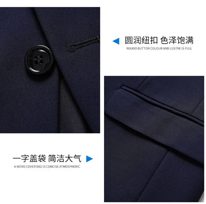 Blazer New Men's Fashion Business Solid Color British Style Professional Work Groom Wedding Dress Best Man Blazer Jacket