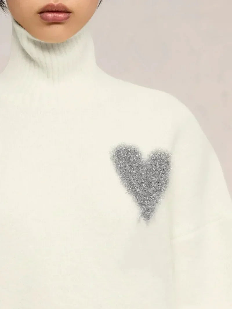 Autumn/Winter 2023 A Letter Heart Embroidered Pullover Men's Sweatshirt Loose Casual Pullover Women's And Men's Fashion Clothing