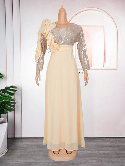 Elegant African Dresses for Women 2025 New Africa Clothing Plus Size Turkey Wedding Party Long Dress Dashiki Ankara Outfits Robe