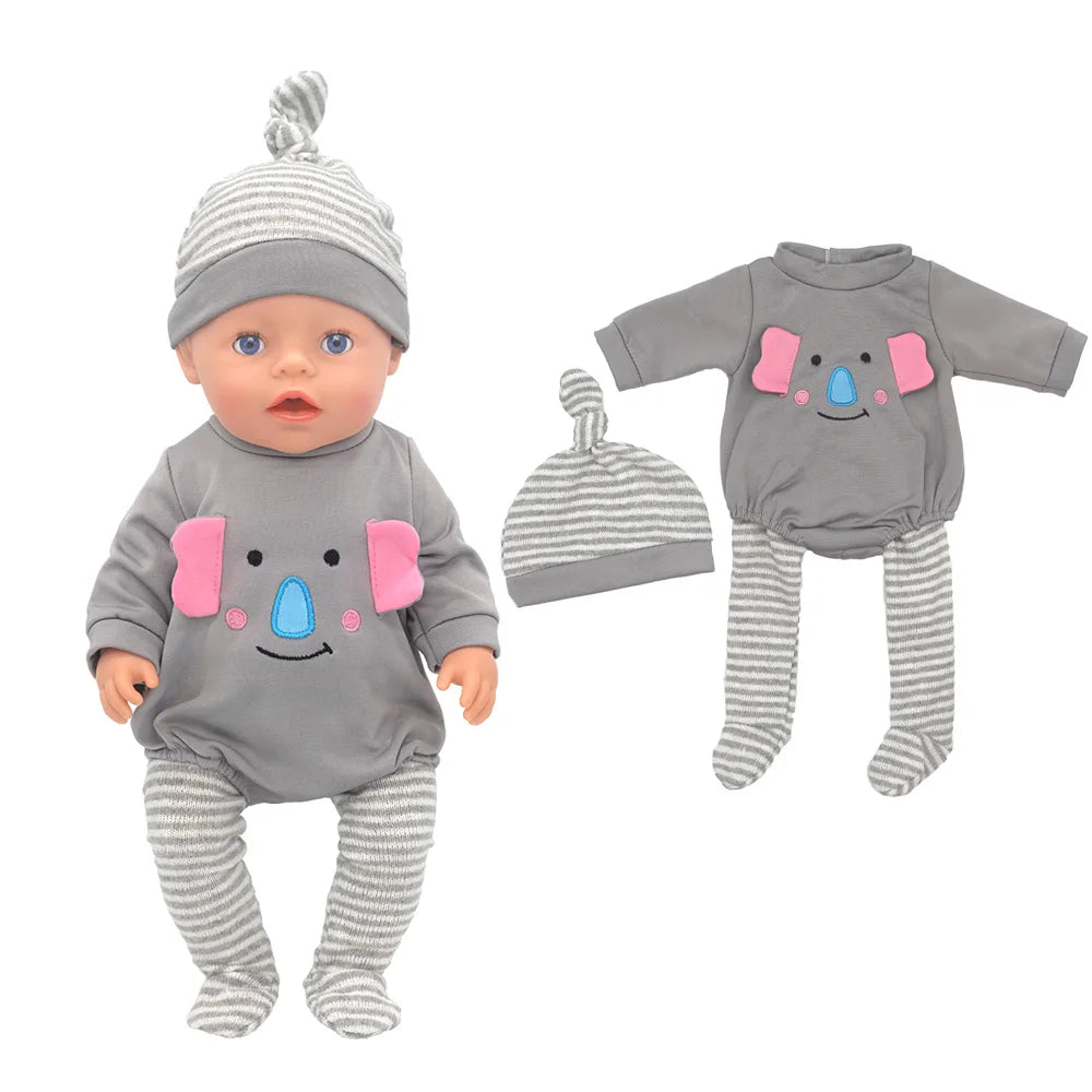 2023 Fashion Doll Jump Suits Fit For 43cm Baby Doll 17 Inch Reborn Baby Doll Clothes