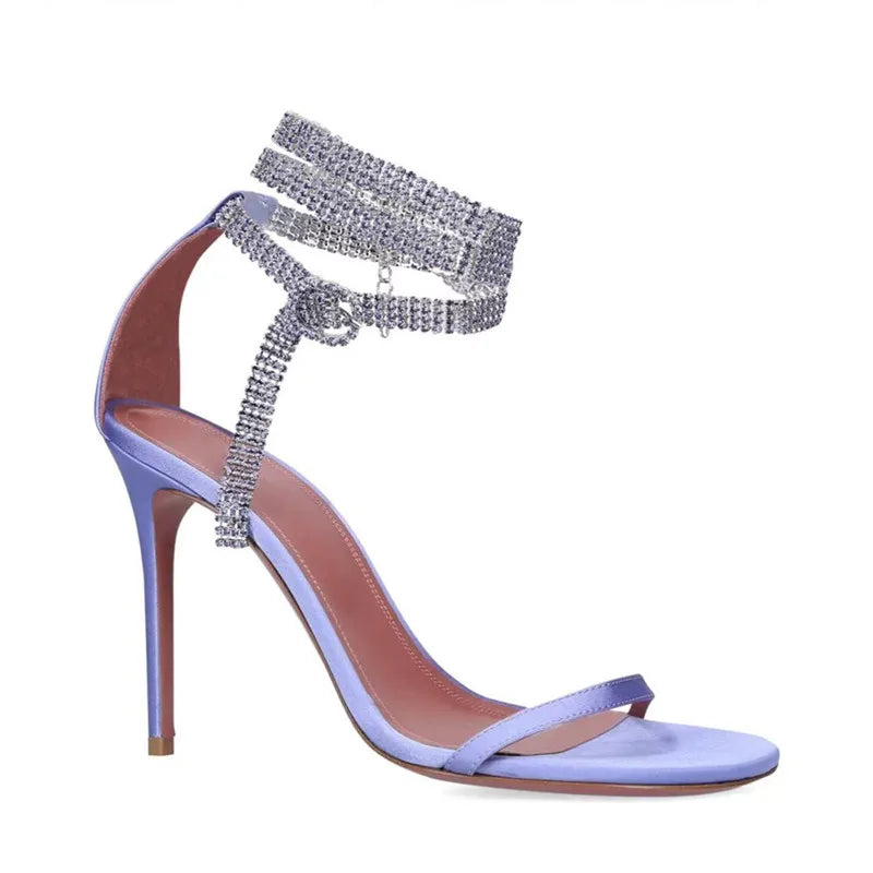 Clearance!!! Luxury Rhinestones Transparent PVC High quality Women Pumps Sandals Fashion Summer Stiletto High heels Party Shoes