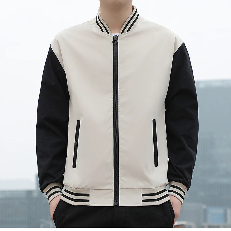 SUPUSCREAT Spring Autumn Men Baseball Jacket Stand Collar Korean Style Casual Jackets And Coats Male Slim Fit Bomber Jacket 5XL