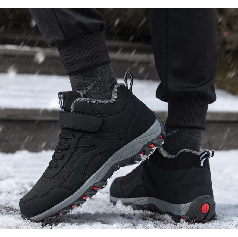 Warm Men Women Winter Boots With Fur Size 35-45 Snow Boots For Unisex Fashion Outdoor Sneakers Women Men Ankle Boots