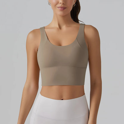 Yoga Bra Underwear Women Summer Shockproof Bra Beautiful Back Sports Running External Wear Training Fitness Yoga Tank Top Bra