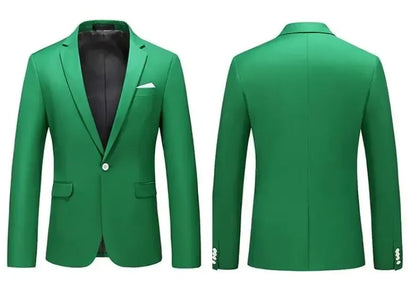 New Men Pure Colour Business Social Office Suit Slim Fit Jacket Fashion Simple Groom Wedding Tuxedo Dress Blazers Coats
