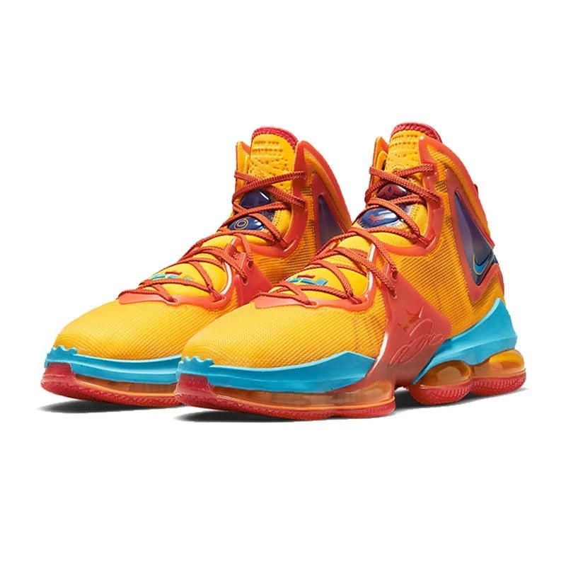 Nike Lebron 19 shock-absorbing durable wrapped supportive Mid Top Air Zoom practical basketball shoes for men and women