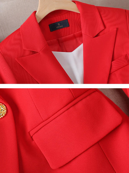 Yitimuceng Elegant Office Ladies Two Piece Sets Womens Outifits 2023 Double Breasted Long Sleeve Blazers Loose Casual Pant Suits