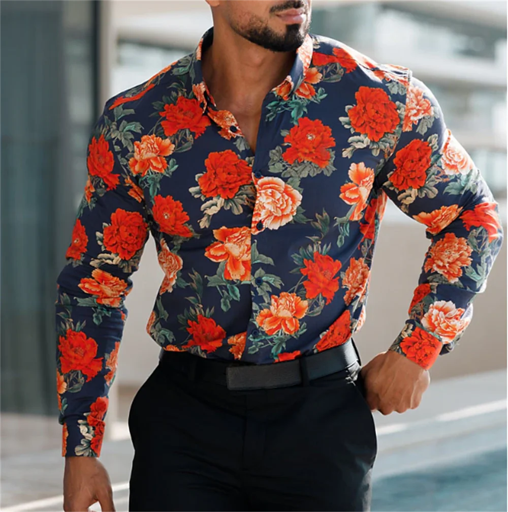 Gradient Men's Clothing Soft and Comfortable Men's Shirt Summer Hawaiian Shirt High Quality Men's Clothing Fashion Button Design