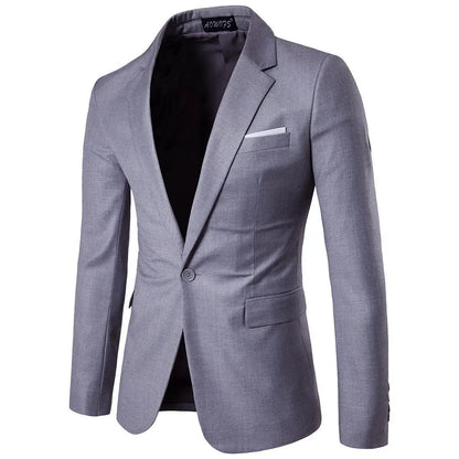 Men Blazer Single Button Cardigan Full Sleeve Slim Fit Turn Down Collar Top Blazer Solid Smart Casual Outwear Spring 2025