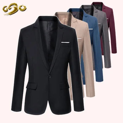 Men Blazer Single Button Cardigan Full Sleeve Slim Fit Turn Down Collar Top Blazer Solid Smart Casual Outwear Spring 2025