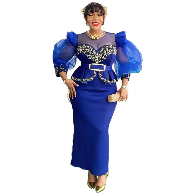 Elegant African Dresses for Women 2025 New Africa Clothing Plus Size Turkey Wedding Party Long Dress Dashiki Ankara Outfits Robe