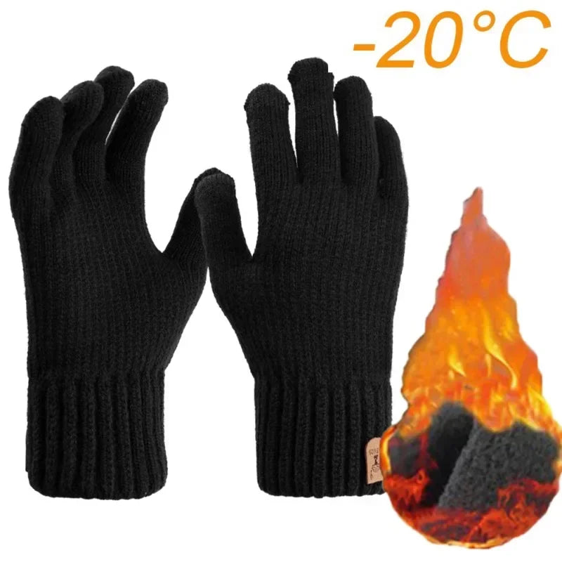 Men's Warm Gloves Winter Plush Thick Insulation Gloves For Men Women Screen Anti Slip Wind Cold Resistant Mittens Warm Gifts