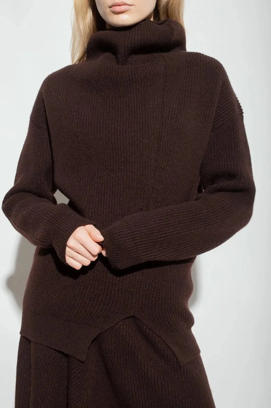 100% Cashmere  Jersey Dropped Shoulders Loose Fit Pullover Women Sweater