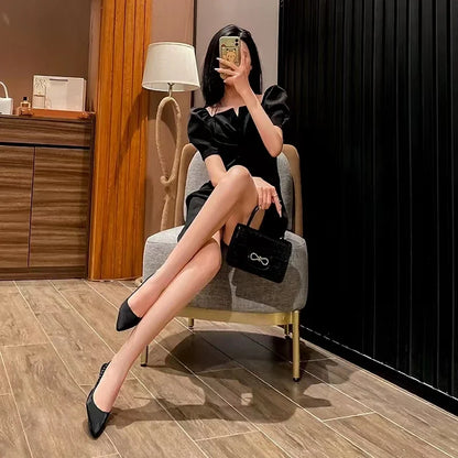 Shiny High Heels Slingback Women Pumps Metallic Crystal Sandals Pointy Toe Stiletto Heeled Shoes Silver Party Dress Shoes Woman