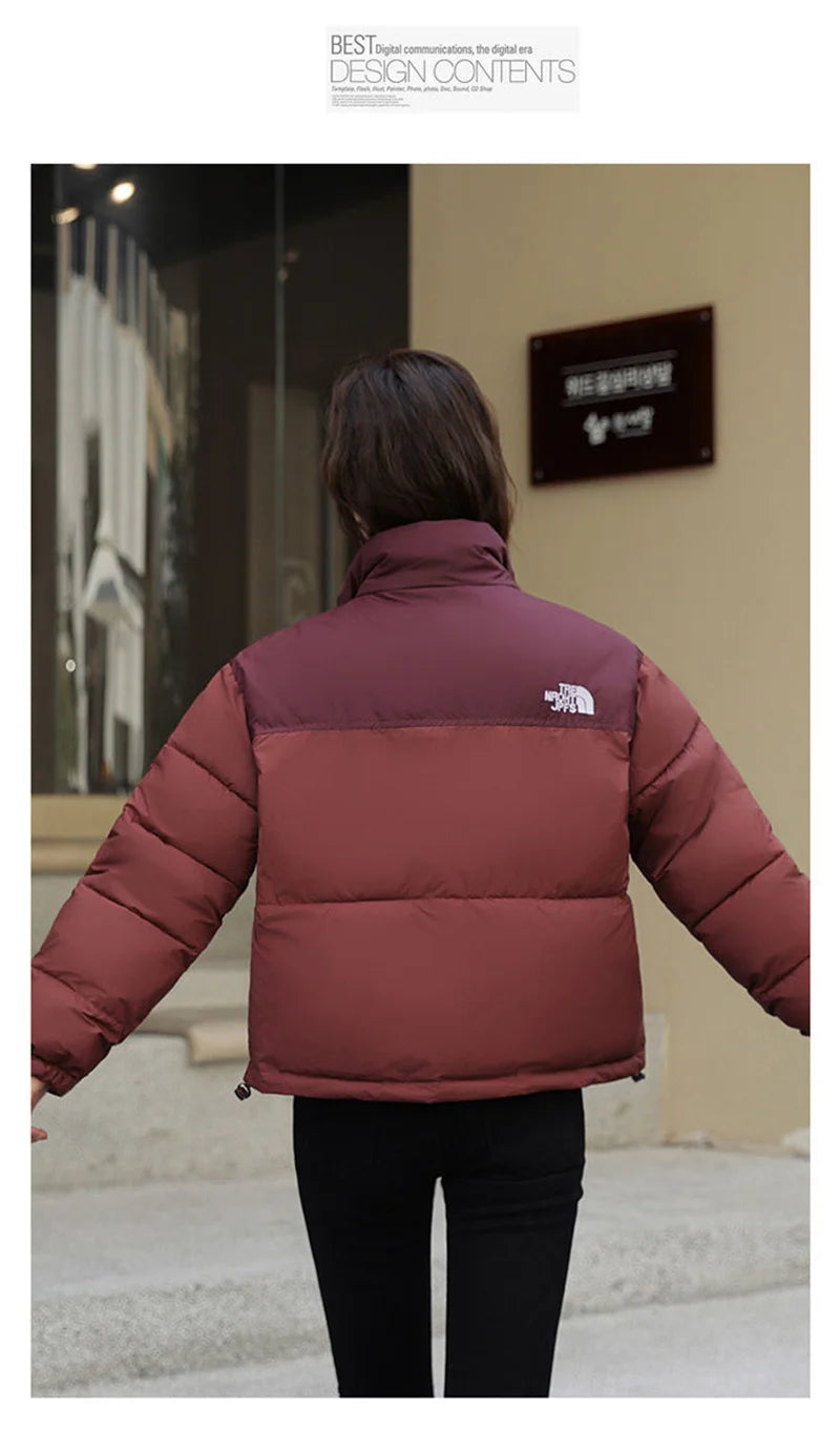 Winter Short Stitching Contrast Down Cotton-Padded Jacket Women's New 2023 Fashion Loose Padded Jacket Clothes Women Coat