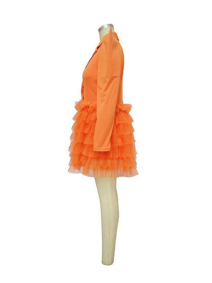 women Elegant and chic dress long sleeve spring female fashion dress mash blazer dress wholesale dropshipping