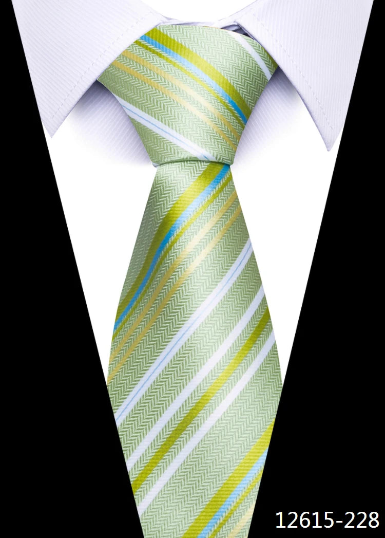 Hot Sale Brand New Style Tie Blue Golden Stripe Suit Accessories Necktie Men Gravata Fit Wedding Holiday Present