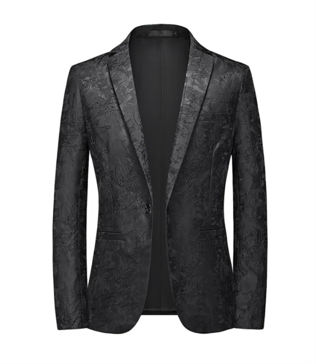 2024 New Men Business Social Suit Jacket Summer Male Single breasted Thin Dress Male Jacquard Blazers Coats