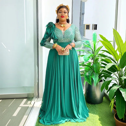Elegant African Dresses for Women 2025 New Africa Clothing Plus Size Turkey Wedding Party Long Dress Dashiki Ankara Outfits Robe