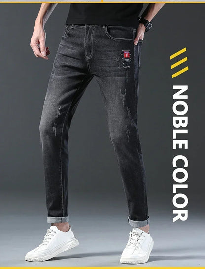 2024 New Men Spring and Autumn Korean Version Comfort Men Stretch Youth Slim Fashion  Skinny Jeans Pants Designer Clothes