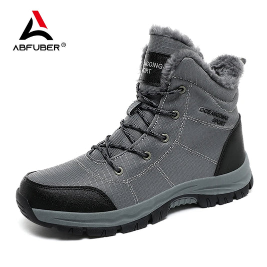 Super Warm Winter Boots With Fur Outdoor Hiking Men Boots Snow Antiskid Waterproof Boots Men Shoes Winter botas High Top hombre