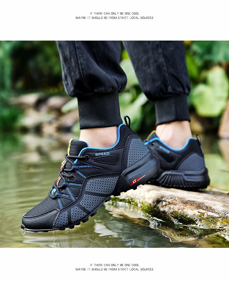 Men Women Hiking Shoes Waterproof Outdoor Trainers Lace-up Climbing Trekking Sneakers Mountain Walking Hunting Tactical Sneakers