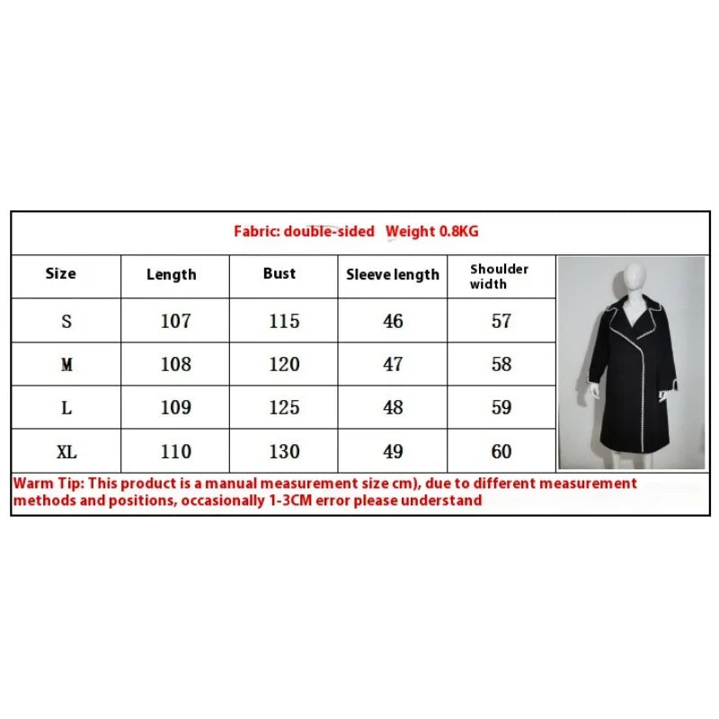 Woolen Coat Long Sleeve Woven Collar Fashionable Commuting Style Loose Fitting Jacket Autumn Winter Simple Daily Clothing