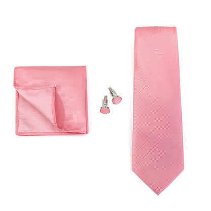 Necktie Fashion Brand Handmade Solid Necktie Handkerchief Cufflinks Set For Men Ties Suit Shirts Wedding Accessories Man Gifts