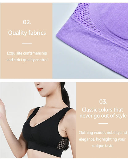 Women Large Sports Bra No Steel Ring Seamless Bra Anti Sagging Gathering Bralette Pad Gym Runing Bras Yoga Vest Underwear S-6XL