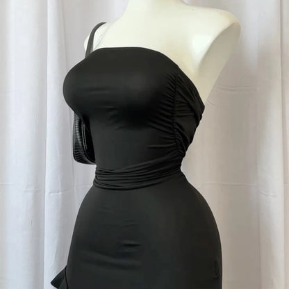 Elegant Evening Gown For Women Summer Without Shoulder Straps Dress Sexy Women Sleeveless Backless Irregular Party Club Dresses