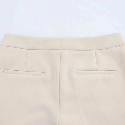 KONDALA 2026 Spring Summer Elegant Office Lady Solid Suits Fashion Slim Single Button Shrug Blazers Chic Zipper Flare Pants