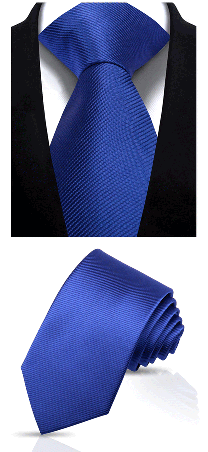 Solid Tie 7.5cm Necktie For Men Fashion Wedding Ties Slim Blue Gray Classic Neckties Men Business Jacquard Woven Classic Gravats