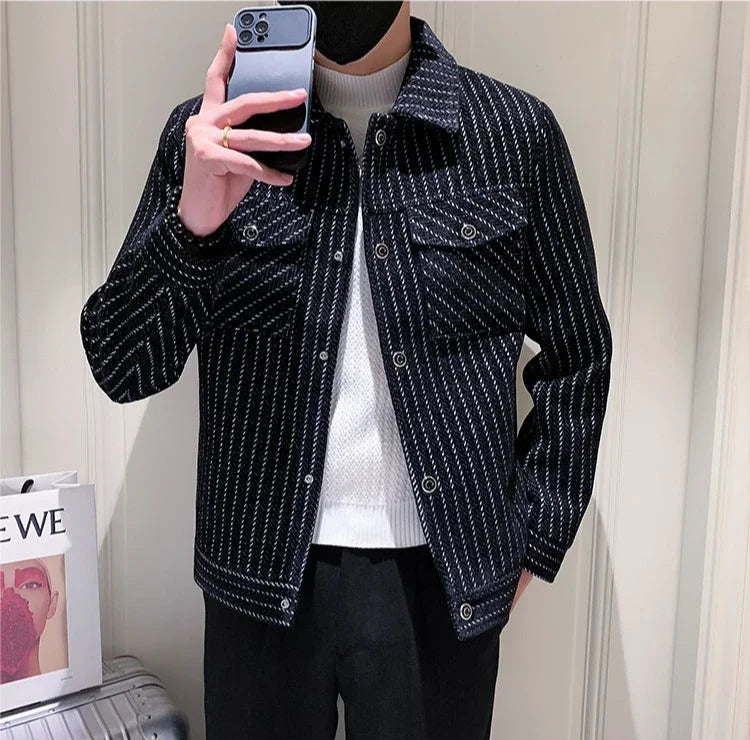 Spring Autumn Jacket for Men Winter Sales Of Striped Man Coat Fast Delvery New In Trendy Stylish Cheap Sale Vintage Casual Deals