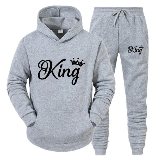 2023 Y2k Style Long Sleeve Hoodies Set Women Men Couple Sweatshirt Hoodies Trend Lover Tracksuit Queen King Printed New Fashion