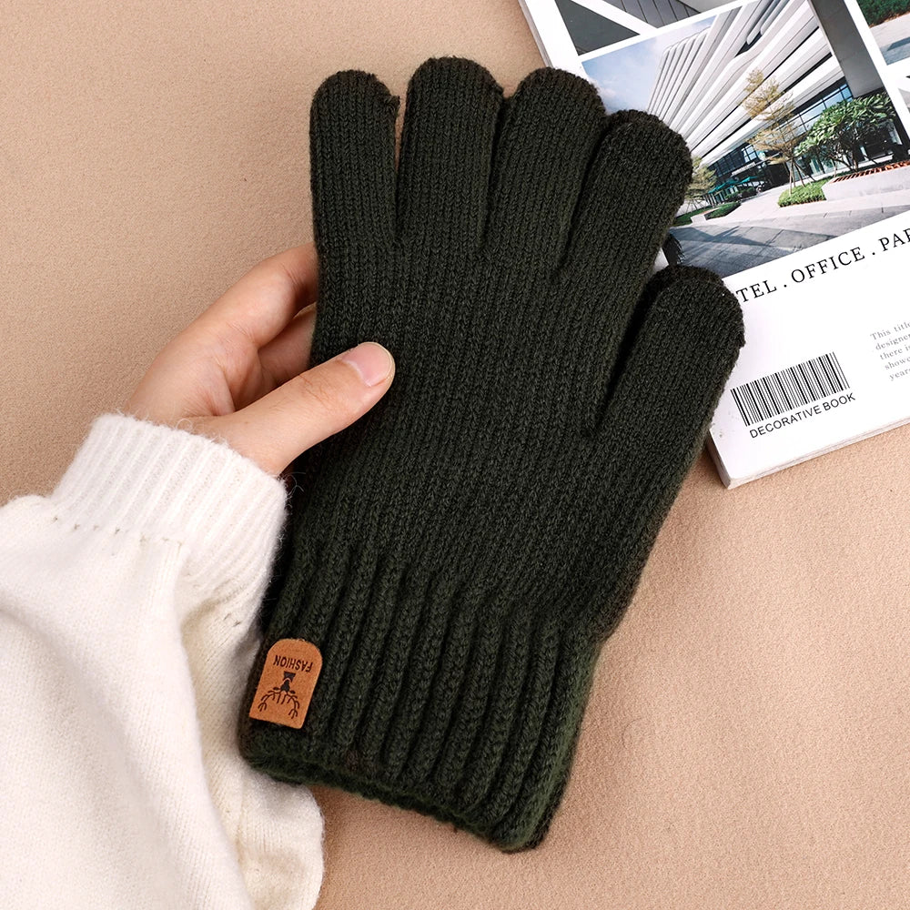 Men's Warm Gloves Winter Plush Thick Insulation Gloves For Men Women Screen Anti Slip Wind Cold Resistant Mittens Warm Gifts