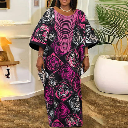 Plus Size VONDA Women Foral Printing Bohemian Maxi Dress 2025 Causal Puff Sleeve Sundress Holiday Eelgant Vestido NO Tassel