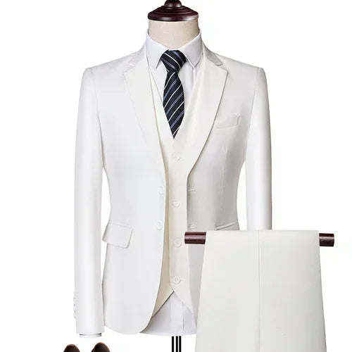 Elegant Suits For Men Wedding 3 Pieces 2 Set Luxury Fashion Classic Full Jackets Vest Pants Blazers Outfit 2024 Formal Costume
