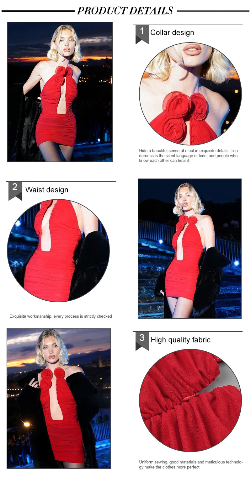 VC Evening Dresses For Women Deep V Neck Sexy Sleeveless Bodycon Female Clothes Red Cocktail Party Vestidos