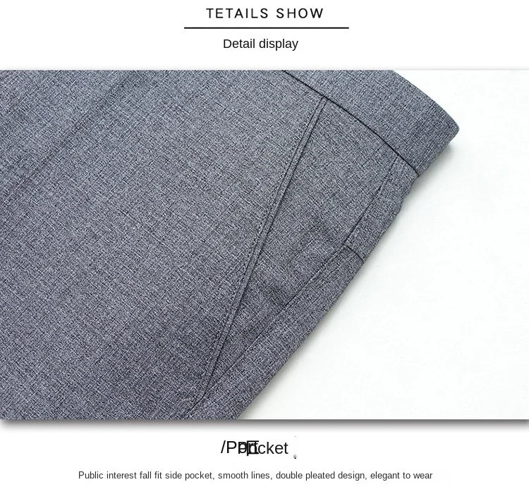 Spring Summer Suit Trousers For Men Straight flat linen Black Suit Pants Men Business Formal  Dress Pants Men Big Size 28-44 46