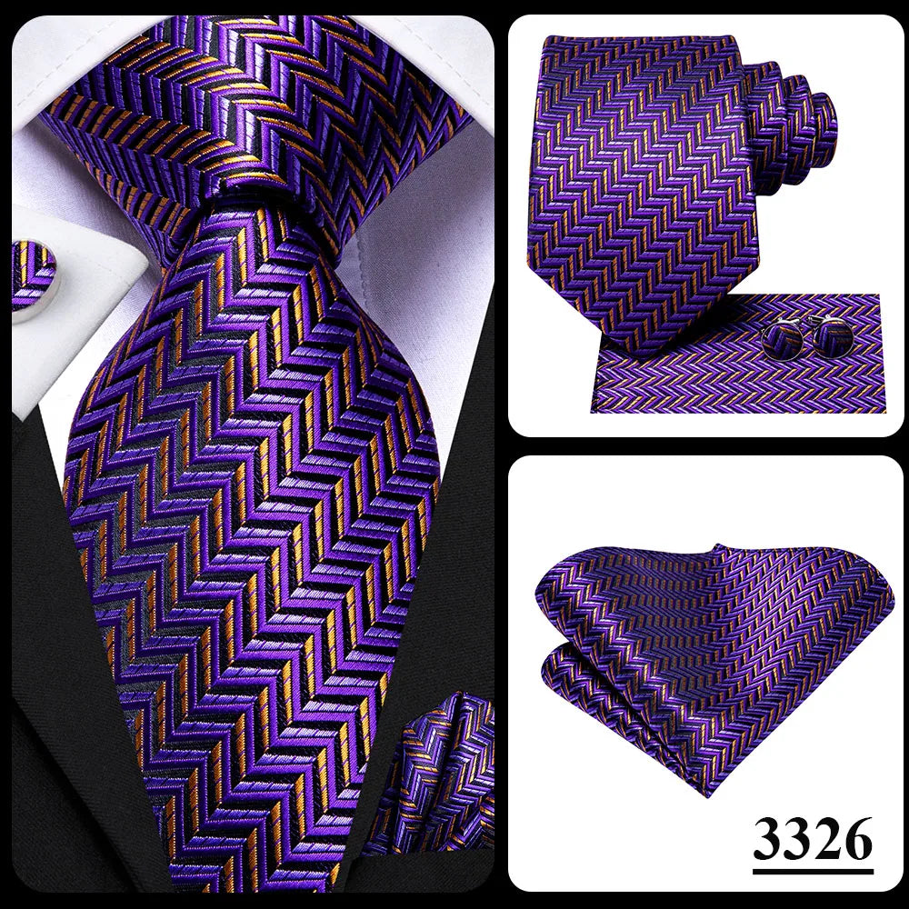 Hi-Tie Light Purple Solid Silk Wedding Tie For Men Quality Hanky Cufflink Gift Necktie Set Fashion Novelty Designer Dropshipping