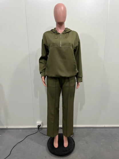CM.YAYA Long Sleeve Women Set Loose Long Sleeve Hoodies Pant Suits 2024 Spring 2 Two Piece Sets Sporty Tracksuits Street Outfits