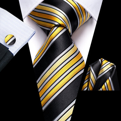 Hi-Tie 8.5cm Business Black Solid Paisley 100% Silk Men's Tie Neck Strip Ties for Men Formal Luxury Wedding Neckties Gravatas
