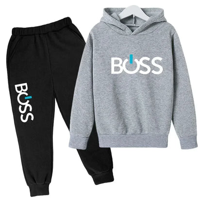 Streetwear New Spring And Autumn Children Hoodie Set Boys Girls Casual Long Sleeve Hoodie Tops+Pants Sportswear 2-14 Years Old