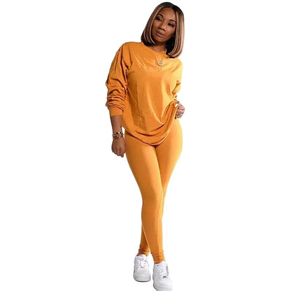 two piece set women 2 piece set stacked leggings clothes for women outfits stacked pants tracksuit female fall clothes 2024