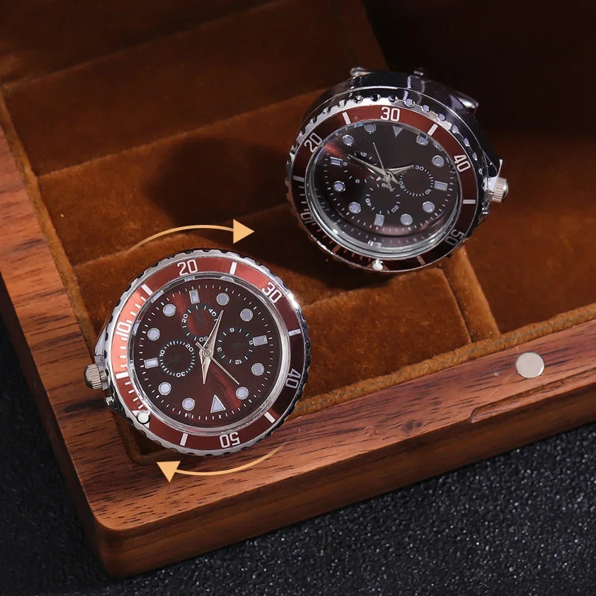 Clock Cufflinks Light Luxury Personalized Art Men's Women's French Suit Shirts Rotatable  Wedding Anniversary Holiday Gifts
