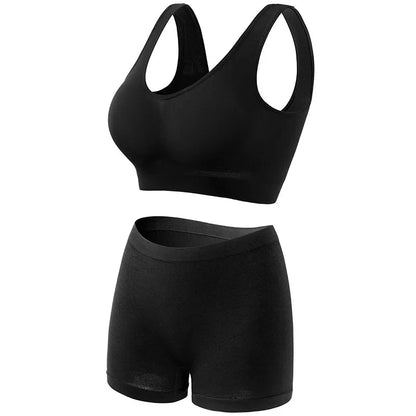 Seamless Bra Set Women Low Waist Underwear Female Tanks Bra Top Sexy Boyshort Panties Girls Casual Sports Lingerie Set Intimates