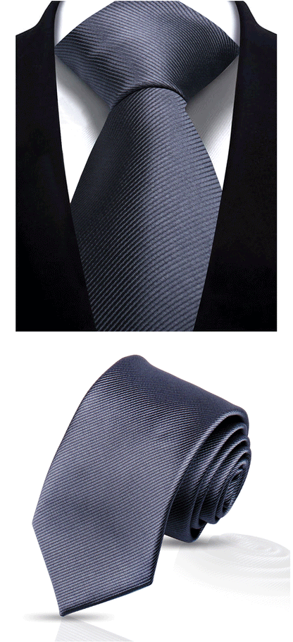 Solid Tie 7.5cm Necktie For Men Fashion Wedding Ties Slim Blue Gray Classic Neckties Men Business Jacquard Woven Classic Gravats