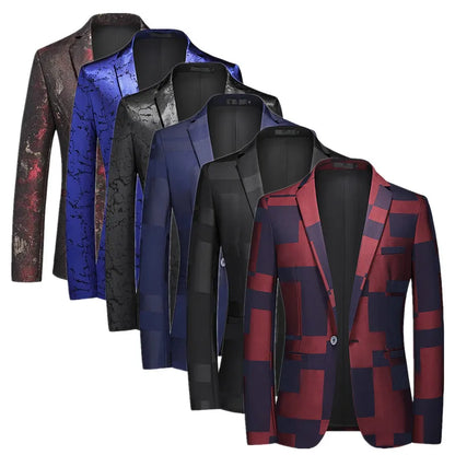 2024 New Men Business Social Suit Jacket Summer Male Single breasted Thin Dress Male Jacquard Blazers Coats